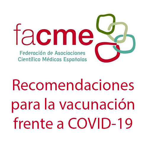 Recomendaciones FACME para la vacunación COVID